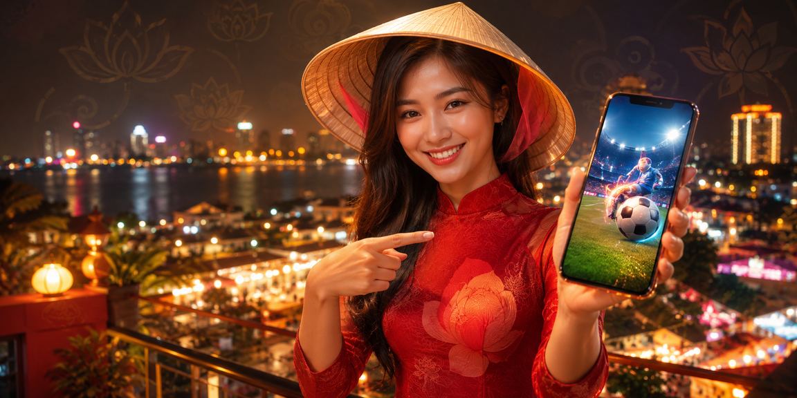 Người dùng Hà Nội theo dõi kết quả cá cược thể thao với nón lá truyền thống
