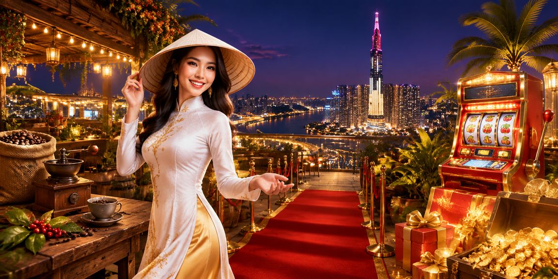 Người dùng TP HCM chơi slot trên điện thoại với nón lá truyền thống