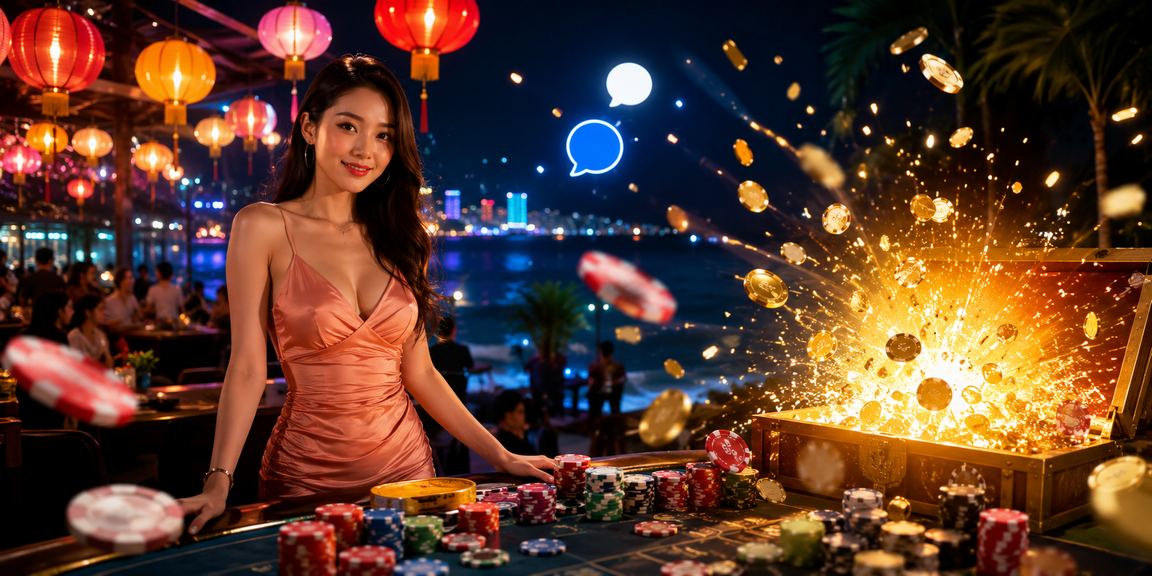 Không khí casino đêm tại chợ đêm Nha Trang với người chơi cược lớn